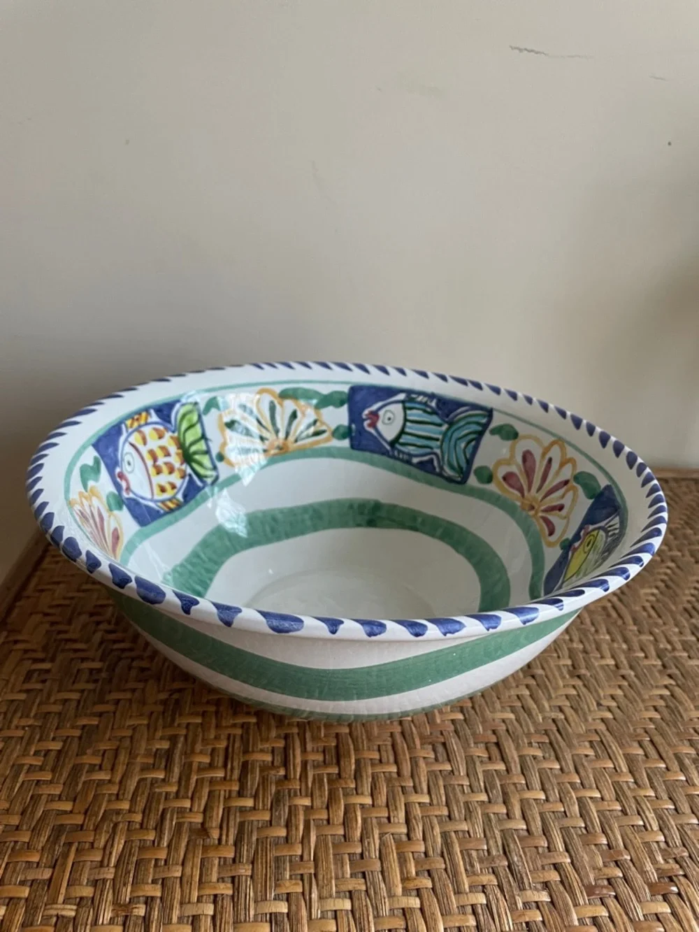 Tam San Designs Whimsy Fish & Shell Bowl w/Original Tag - 9 1/4”